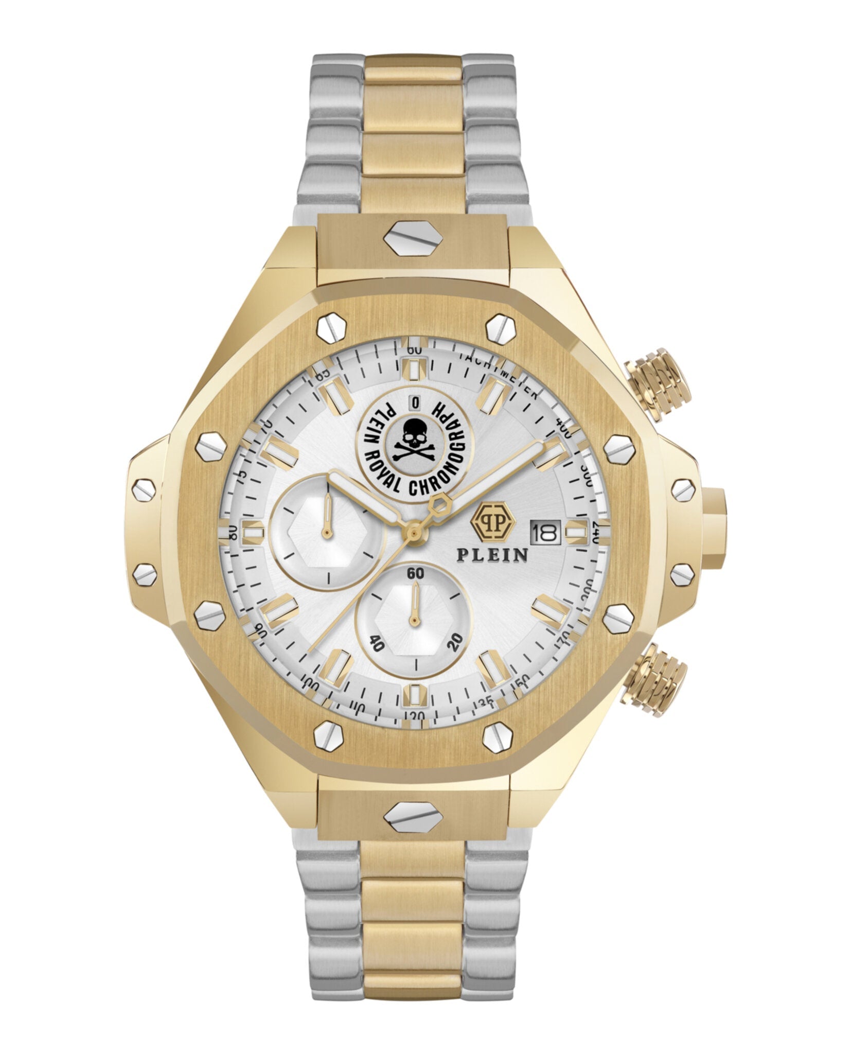 Philipp Plein Mens  Two Tone 46mm Bracelet Fashion Watch