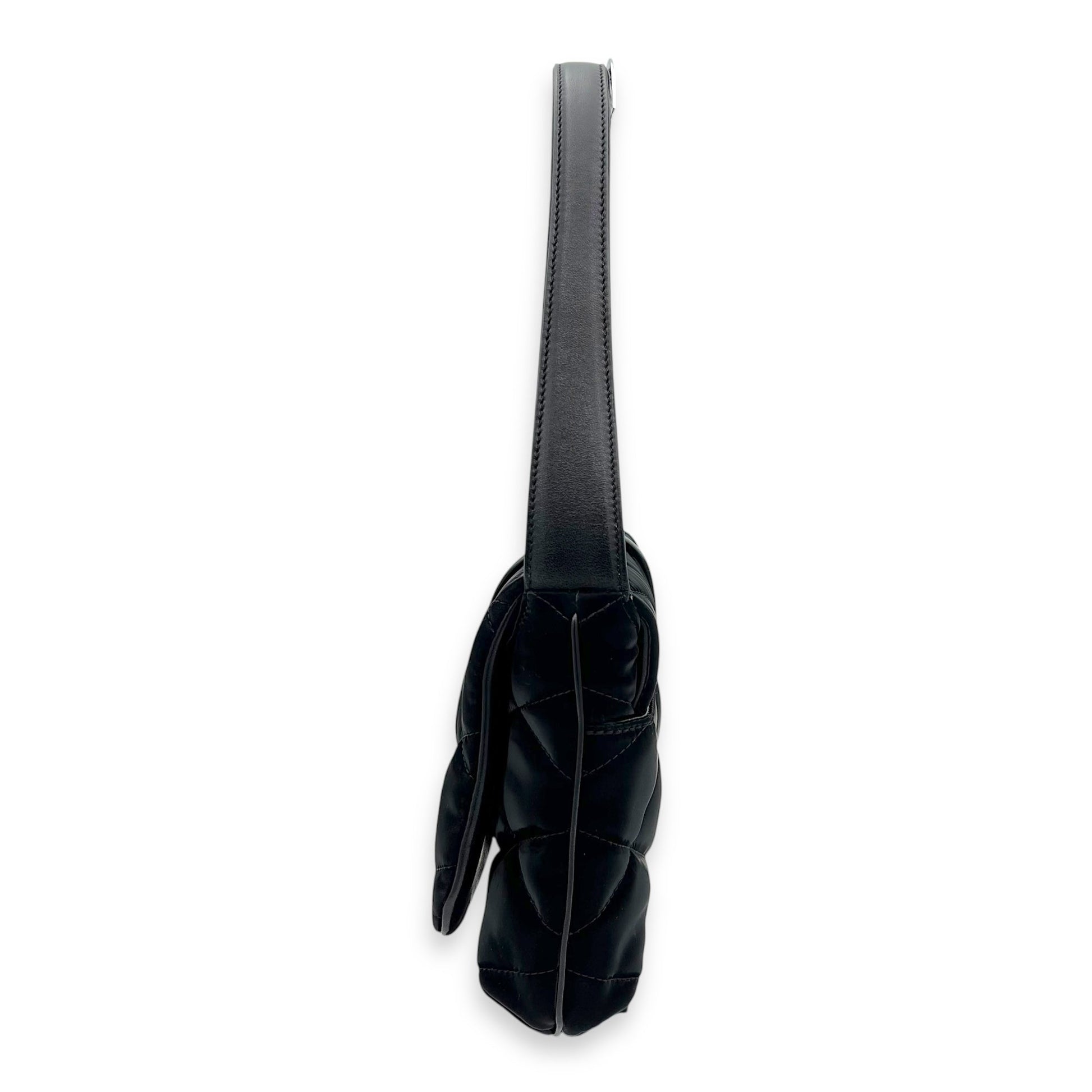 Saint Laurent Le 57 Black Shoulder Bag in Satin, Gold hardware