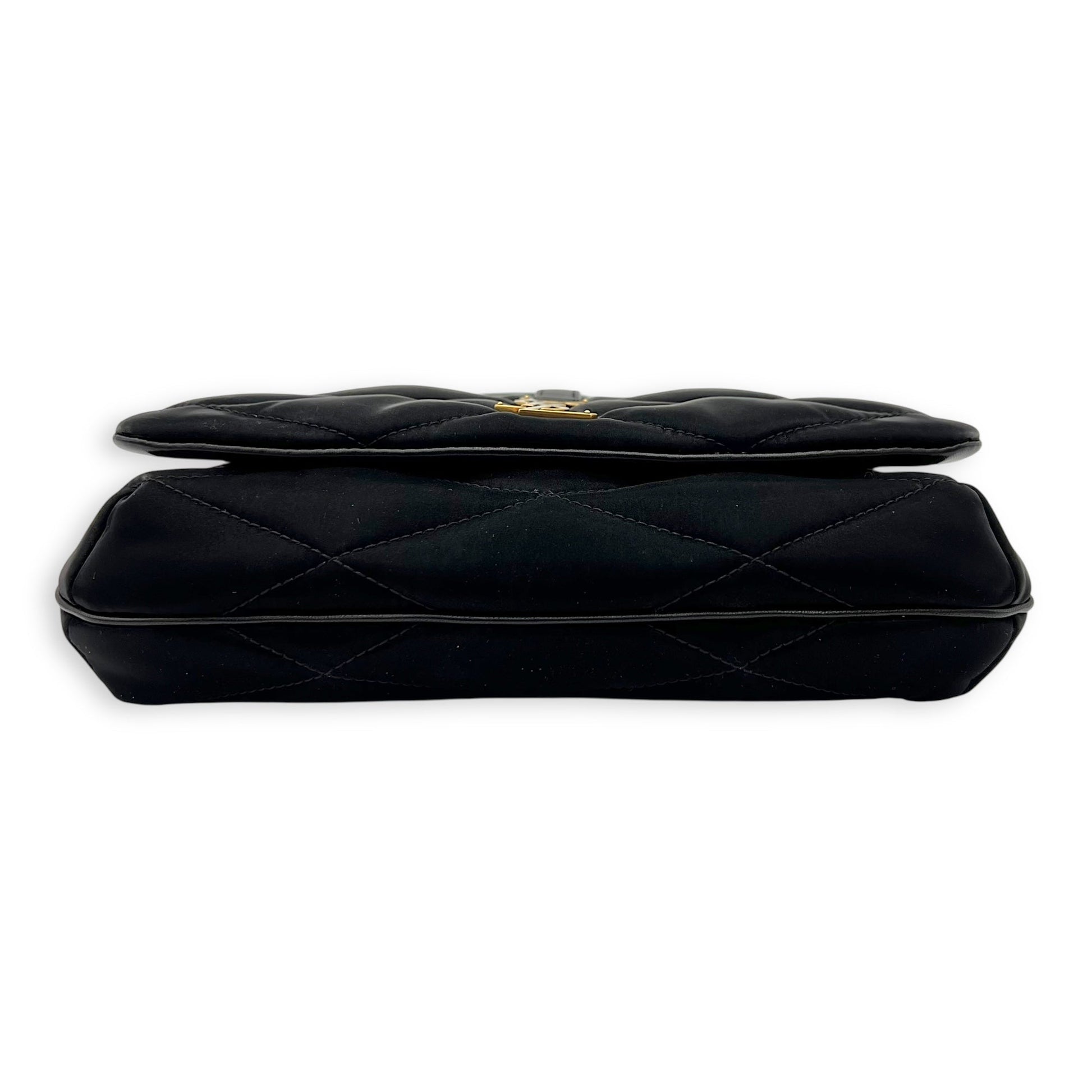 Saint Laurent Le 57 Black Shoulder Bag in Satin, Gold hardware