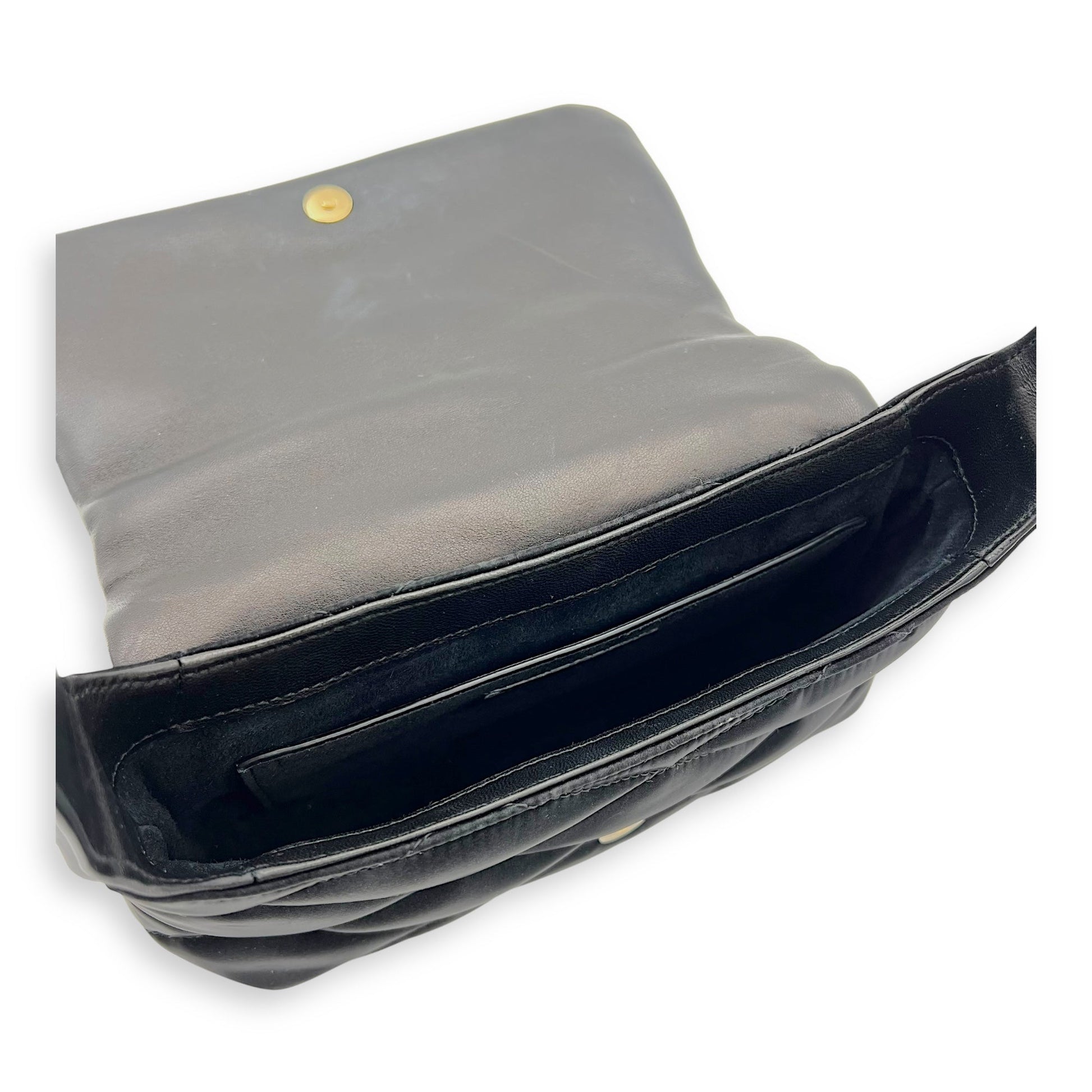 Saint Laurent Le 57 Black Shoulder Bag in Satin, Gold hardware