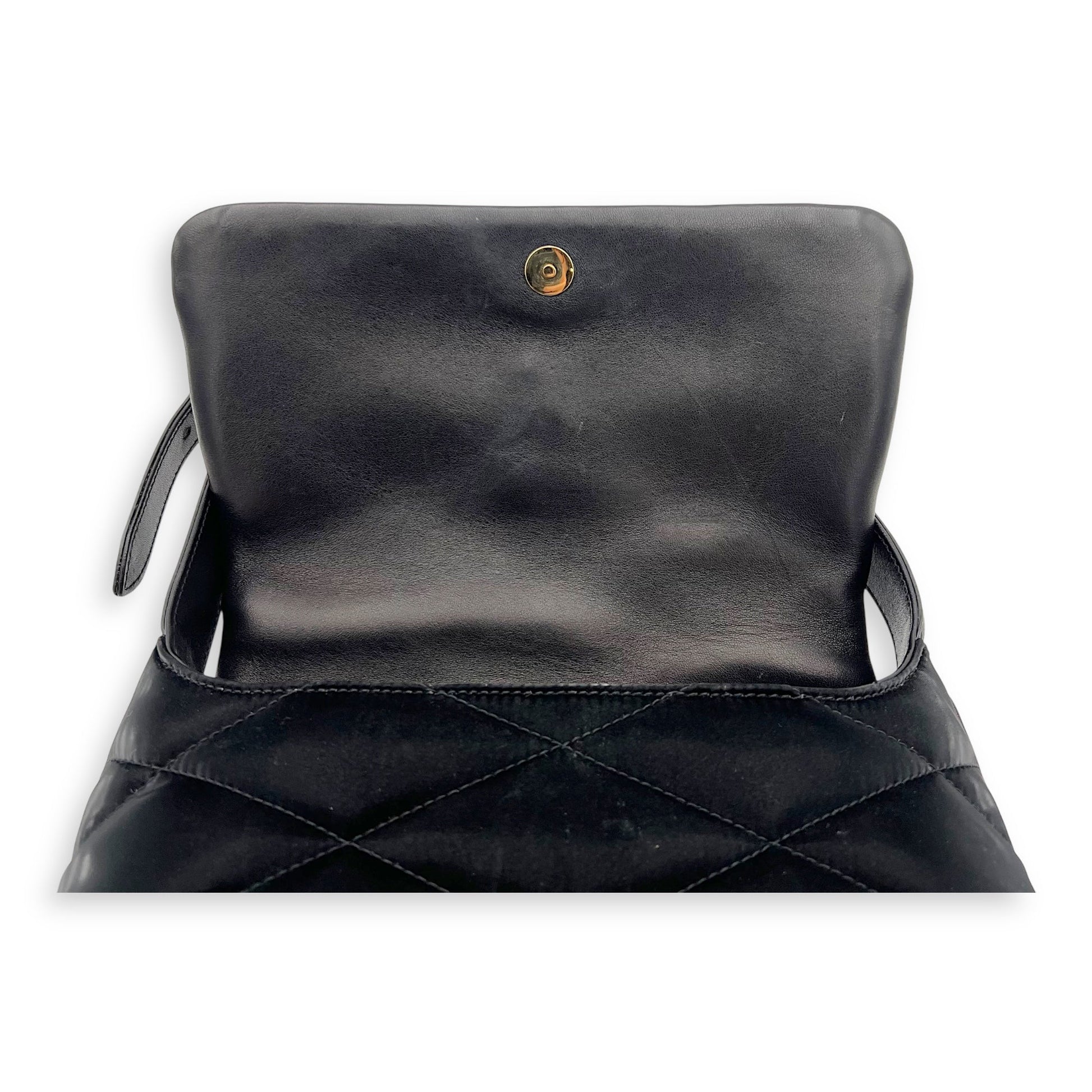 Saint Laurent Le 57 Black Shoulder Bag in Satin, Gold hardware