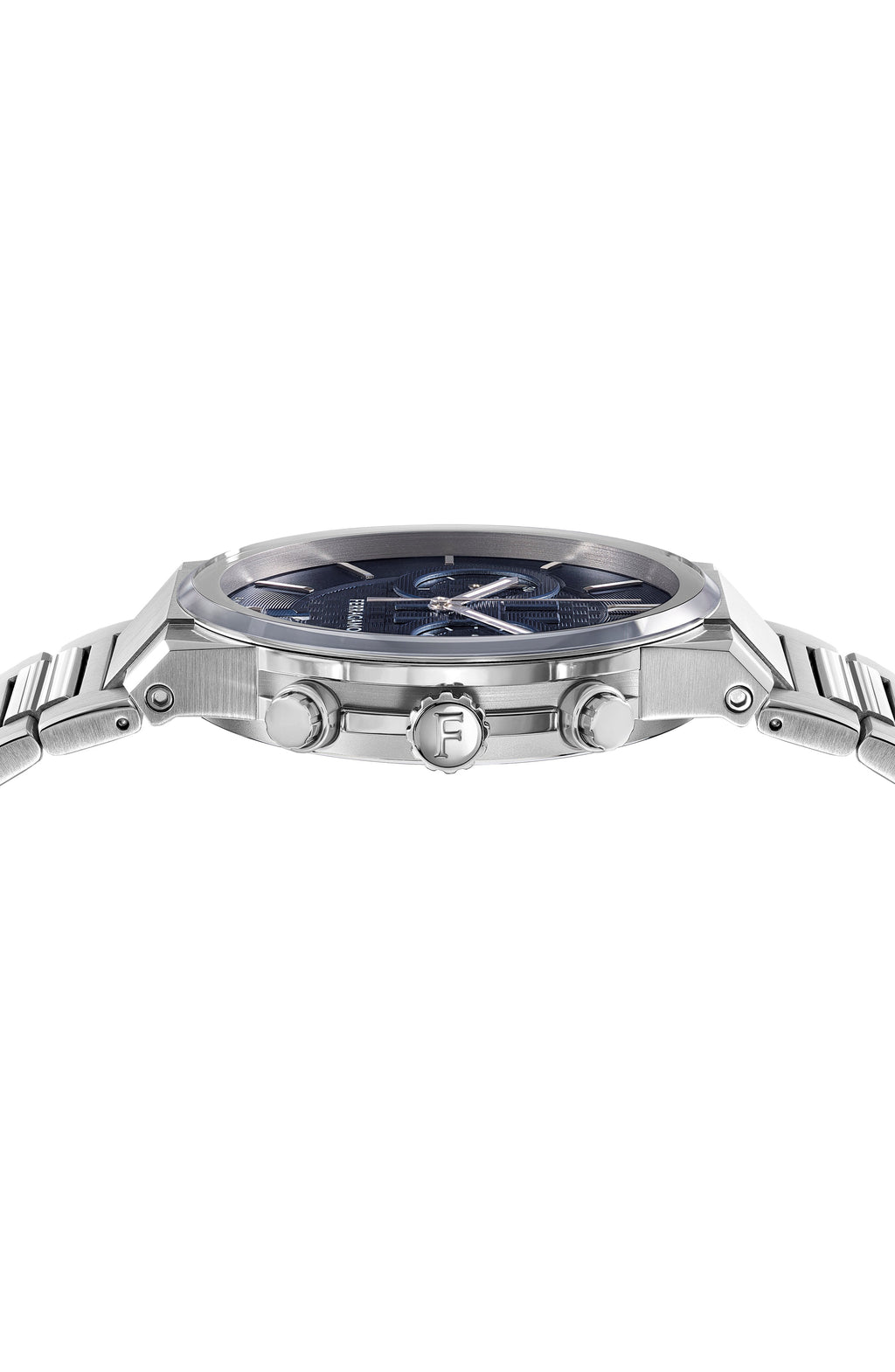Ferragamo Mens Ferragamo Sapphire Stainless Steel 41mm Bracelet Fashion Watch