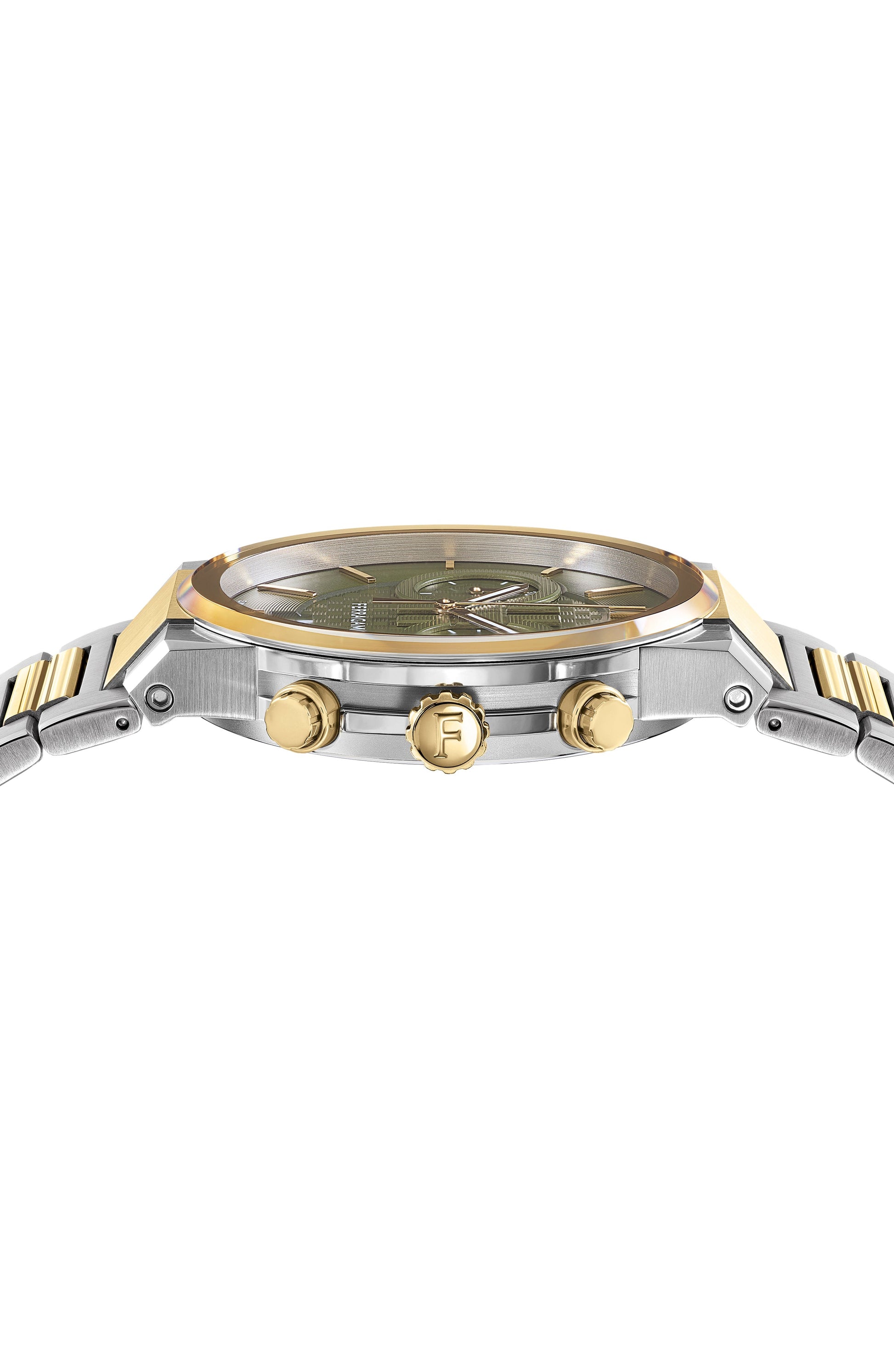 Ferragamo Mens Ferragamo Sapphire Two Tone 41mm Bracelet Fashion Watch