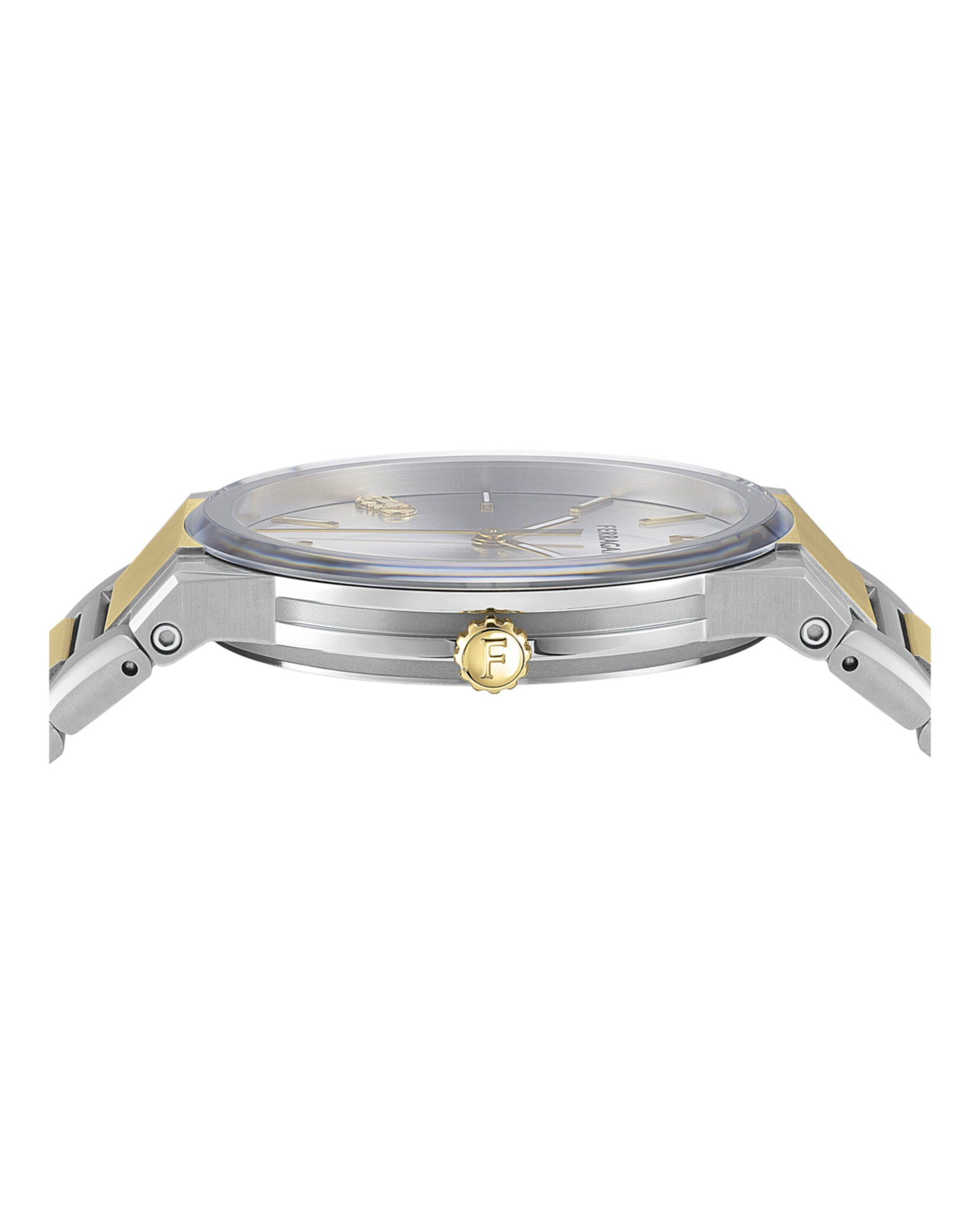 Ferragamo Mens  Two Tone 41mm Bracelet Fashion Watch