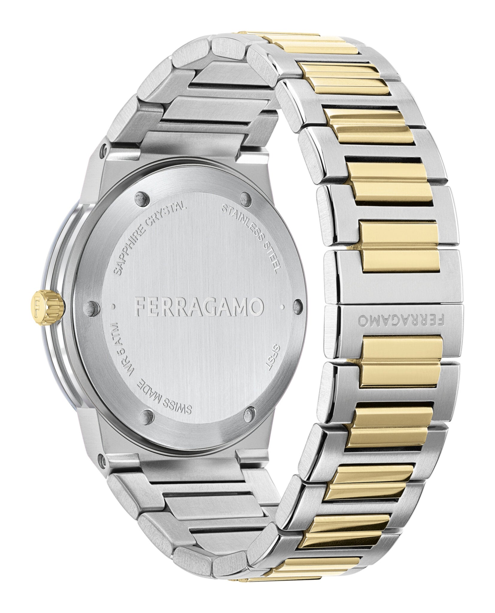 Ferragamo Mens  Two Tone 41mm Bracelet Fashion Watch