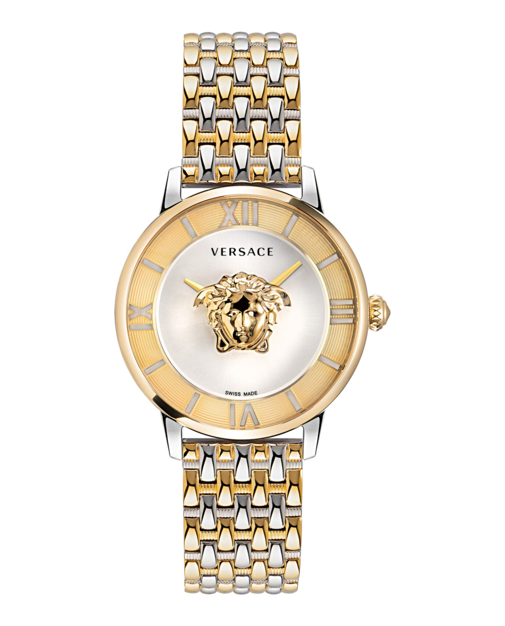 Versace Womens La Medusa Two Tone 38mm Bracelet Fashion Watch