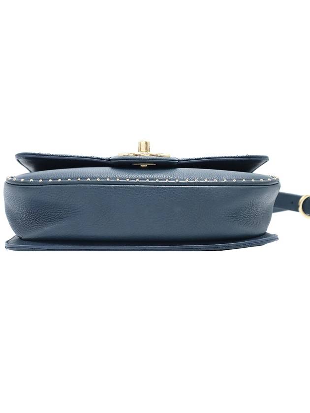 Chanel Blue Caviar CC Logo Small Gold Stud Chain Shoulder Bag 24th