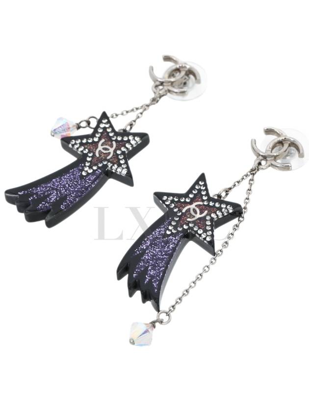 Long Earrings Shooting Star Resin CC Logo Dangle
