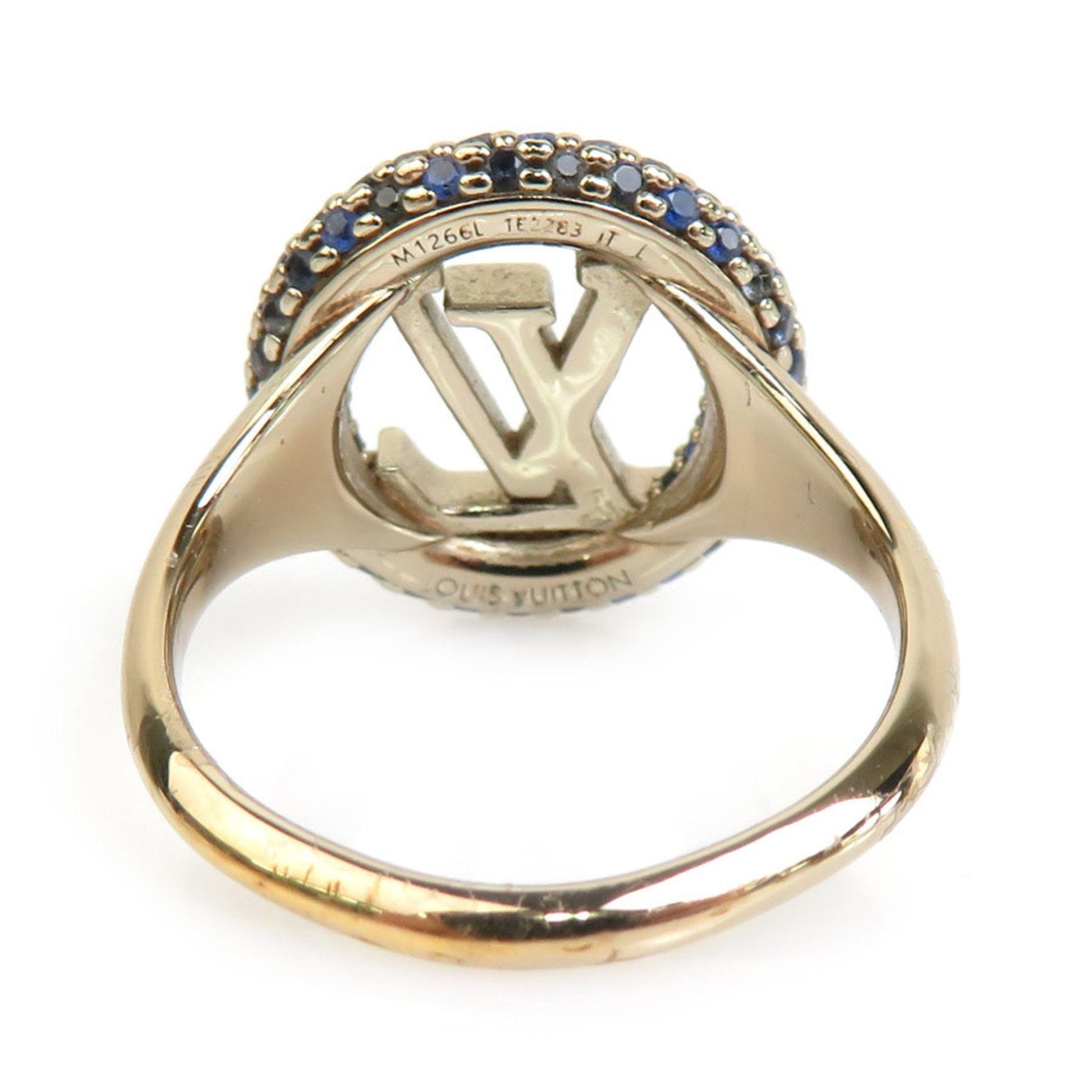 Louis Vuitton blue gold Metal Rhinestone Band Ring
