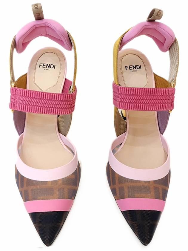 Fendi Colibri Mesh Slingback Heel Pink