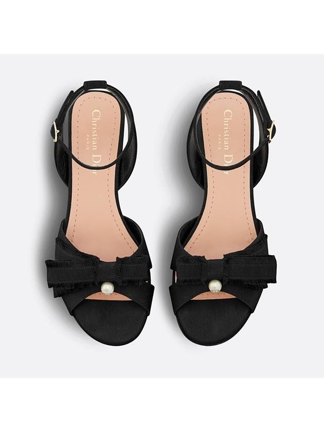 Christian Dior Adiorable Fringe Grosgrain Sandal Heels Black