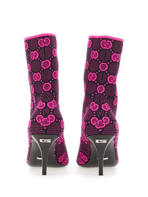 Gucci GG knit ankle boots pink