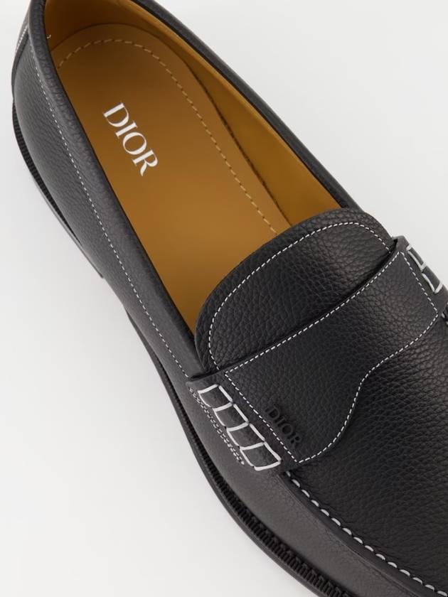 Christian Dior Granville Grained Calfskin Loafers Black