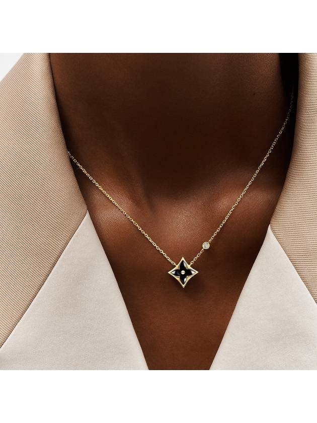 Louis Vuitton Color Blossom BB Star Pendant Necklace Black Gold