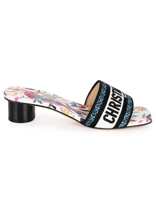 Christian Dior Dway Embroidered Cotton Sandal Heels White