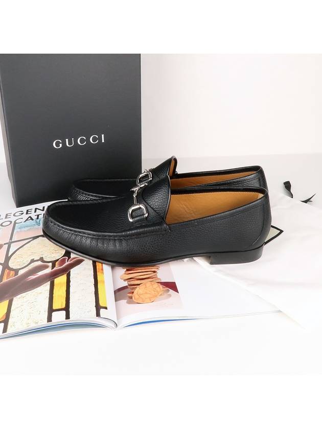 Gucci Horsesbit Nestor Grain Leather Loafers Black