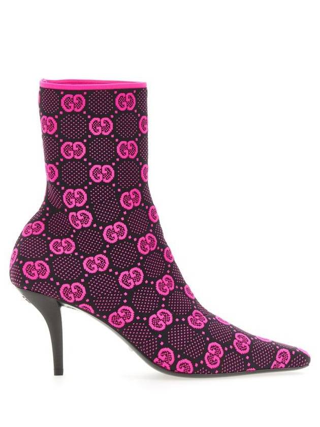 Gucci GG knit ankle boots pink