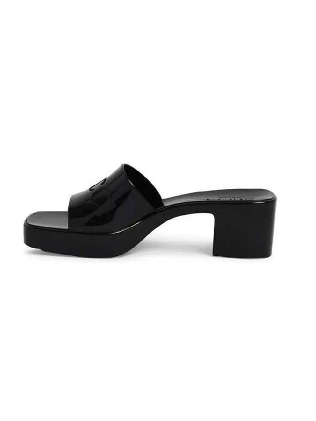 Gucci Women's Rubber Slide Sandals Heel Black