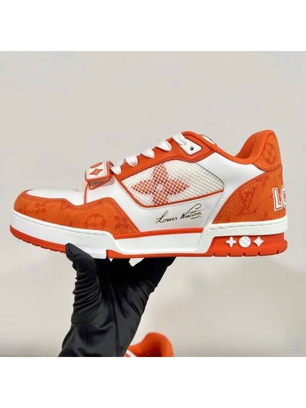 Louis Vuitton LV Trainer Velcro Monogram Low Top Sneakers Orange