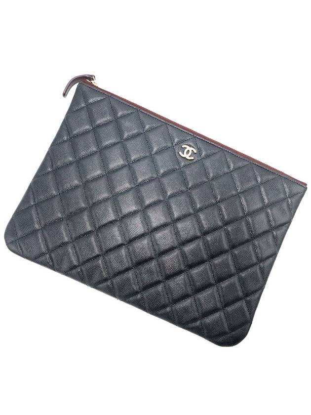 Chanel A82545 Black Caviar Gold Classic New Medium Clutch No 29