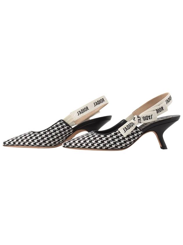 Christian Dior KCP555PLR Jar Houndstooth Pumps Heel Slingback Size 35 33814Y