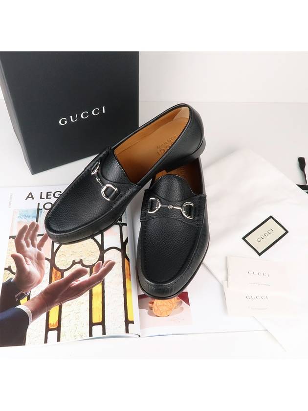 Gucci Horsesbit Nestor Grain Leather Loafers Black