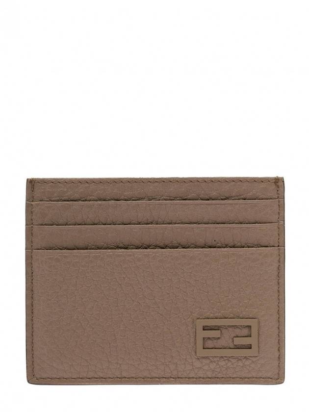 Fendi Leather Card Wallet Brown Yellow