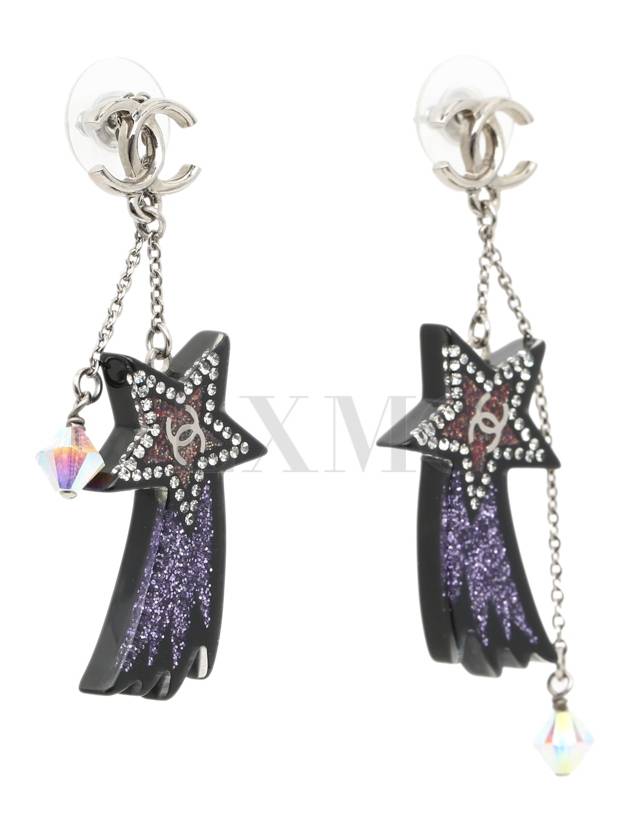 Long Earrings Shooting Star Resin CC Logo Dangle