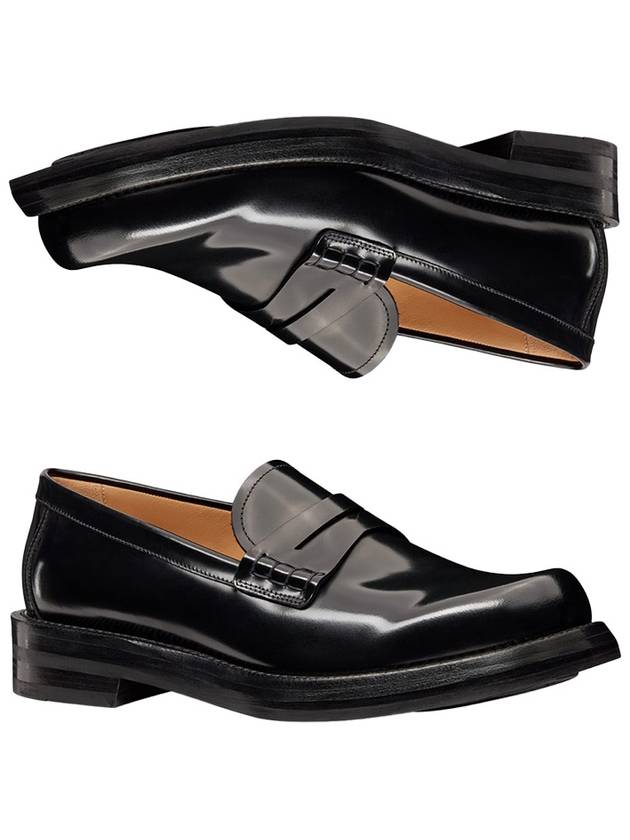 Christian Dior Carlo Polished Calfskin Loafers Black