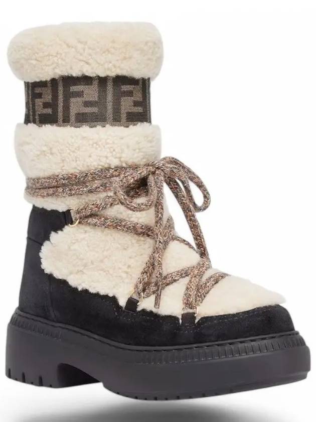 Fendi Apres Chic Sheepskin Winter Boots White
