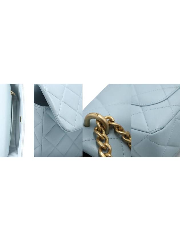 Chanel AS3114 Sky Blue Lambskin Gold Metal Mini Flap Petit Sac Chain Shoulder Bag
