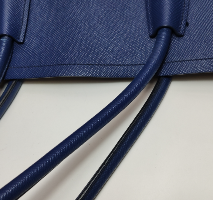Preloved Prada Double Bag 35cm Blue 250209781055605