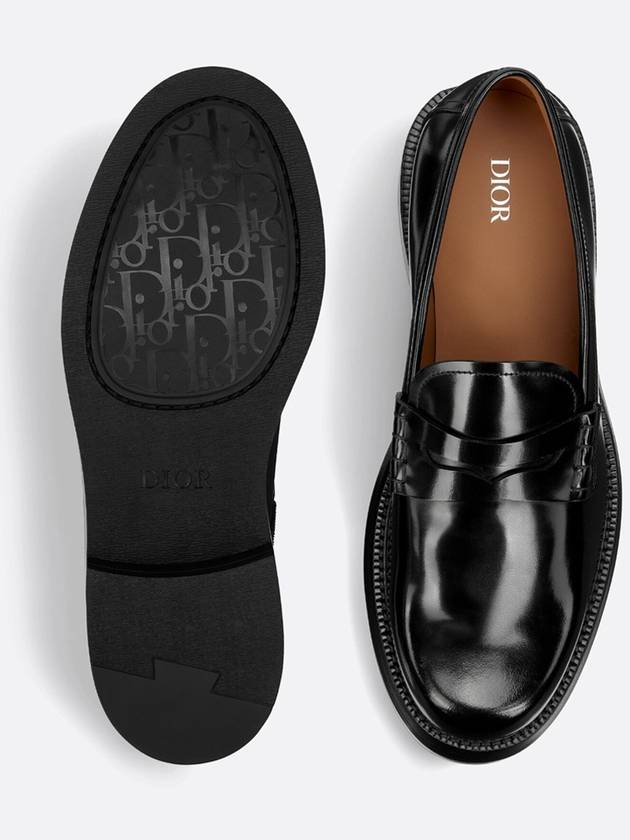 Christian Dior Carlo Polished Calfskin Loafers Black