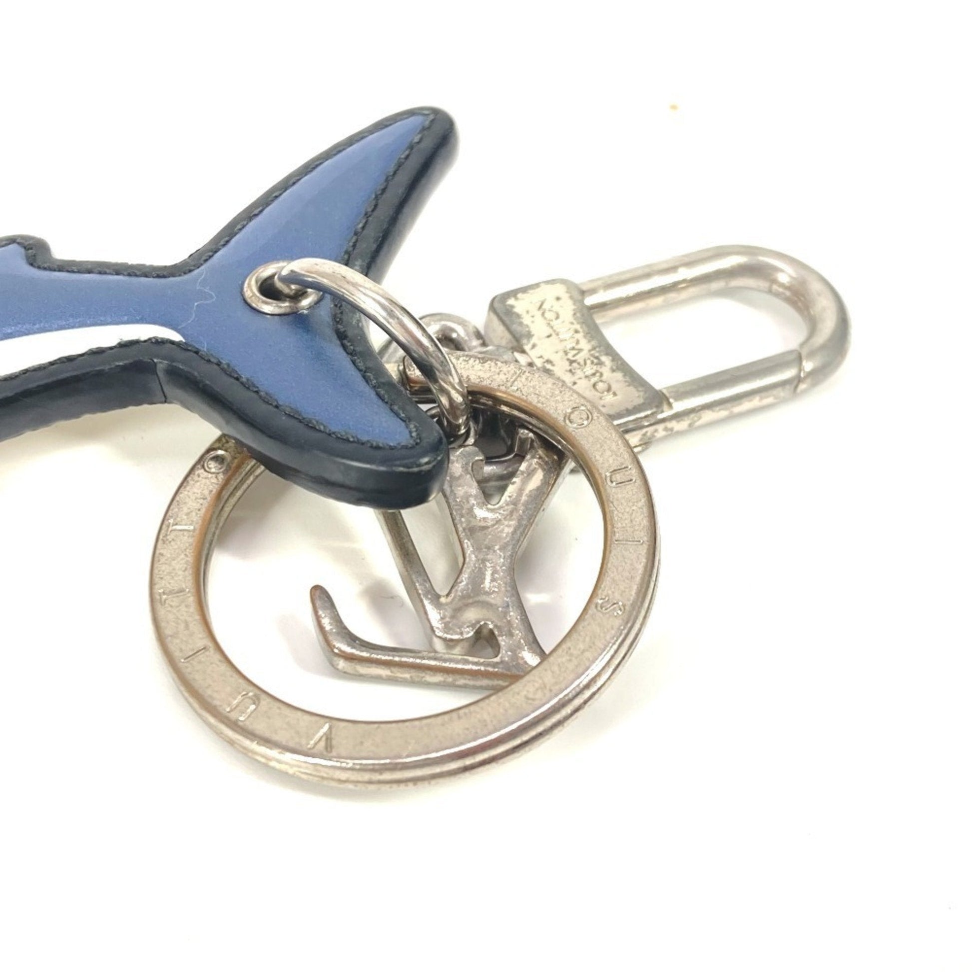 Louis Vuitton blue Leather Keyring