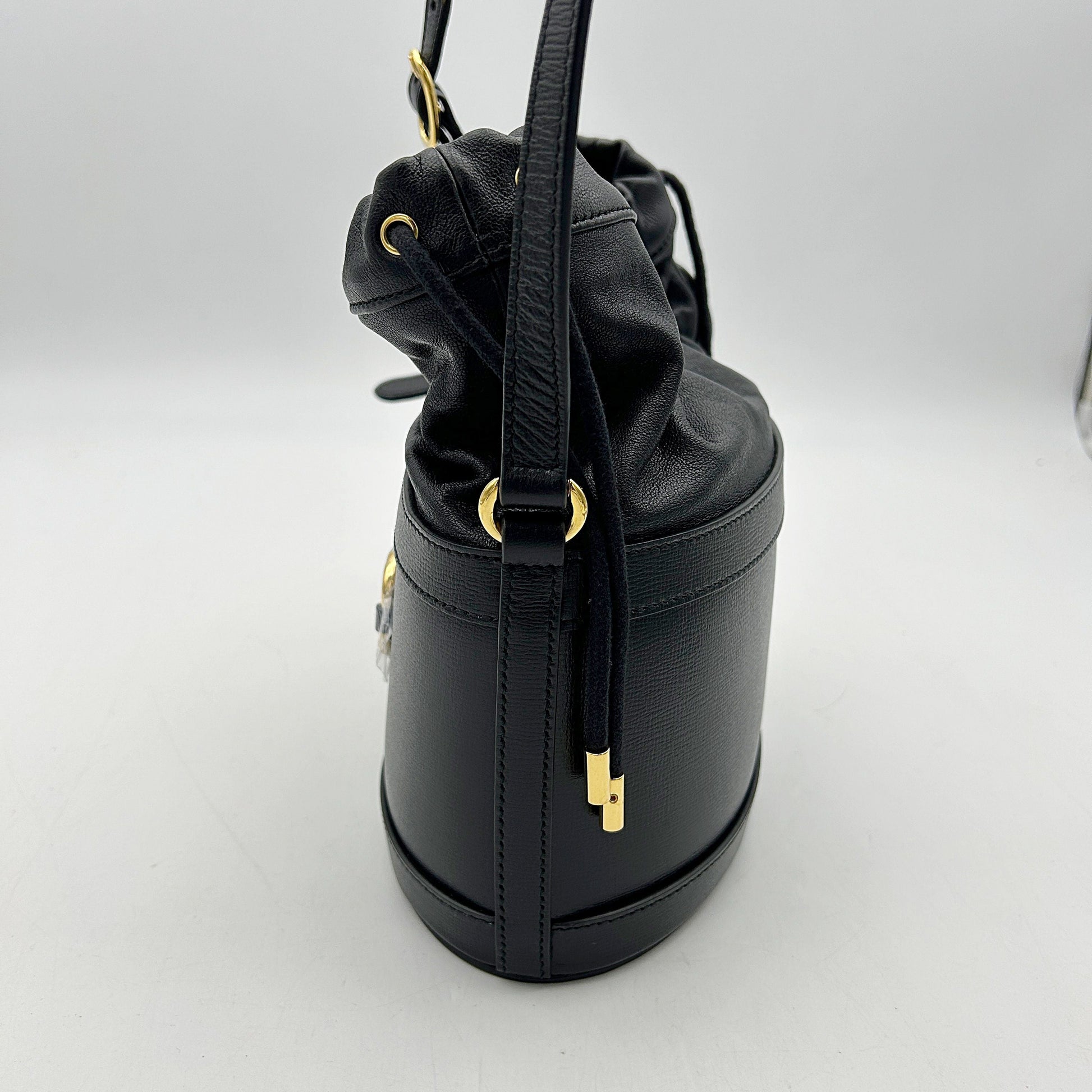 Gucci 1955 Horsebit Drawstring Bucket Bag - Black Crossbody Bags, Handbags 2505092219