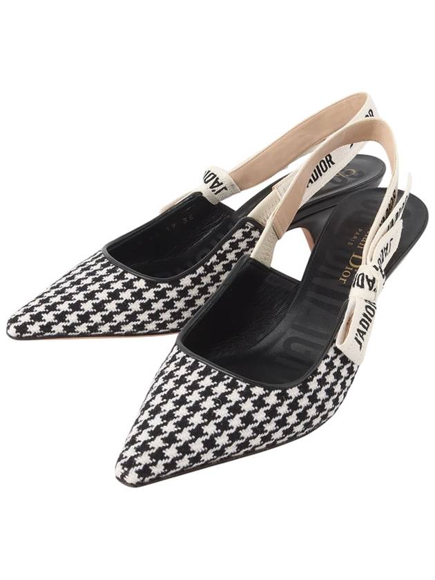 Christian Dior KCP555PLR Jar Houndstooth Pumps Heel Slingback Size 35 33814Y