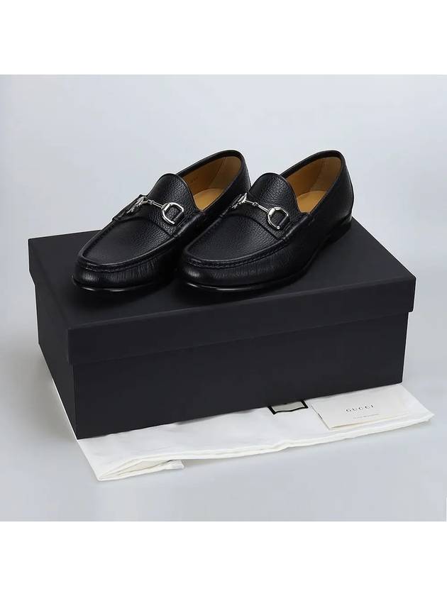 Gucci Horsesbit Nestor Grain Leather Loafers Black