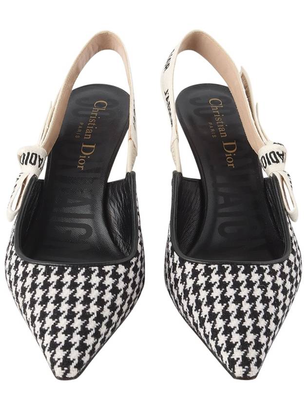 Christian Dior KCP555PLR Jar Houndstooth Pumps Heel Slingback Size 35 33814Y