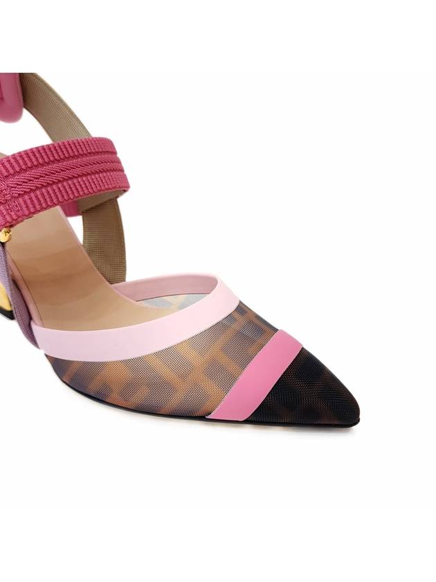 Fendi Colibri Mesh Slingback Heel Pink