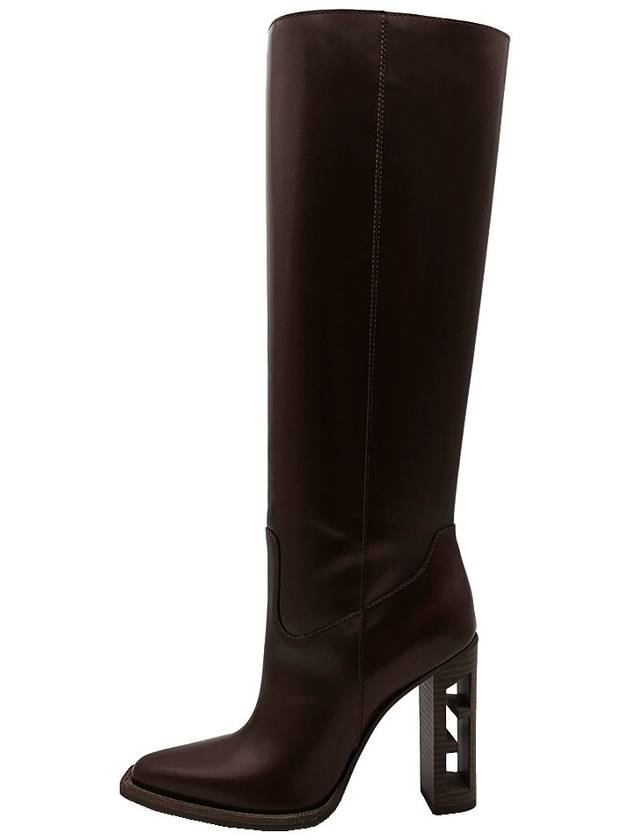 Fendi Fendi brown baguette cut leather long boots 38