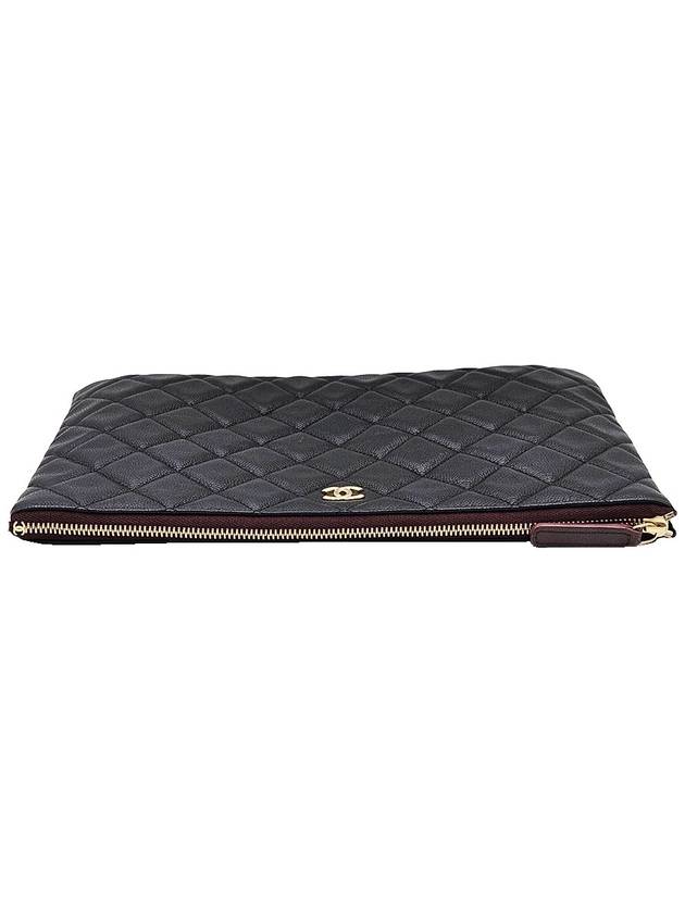 Chanel A82545 Black Caviar Gold Classic New Medium Clutch 31st