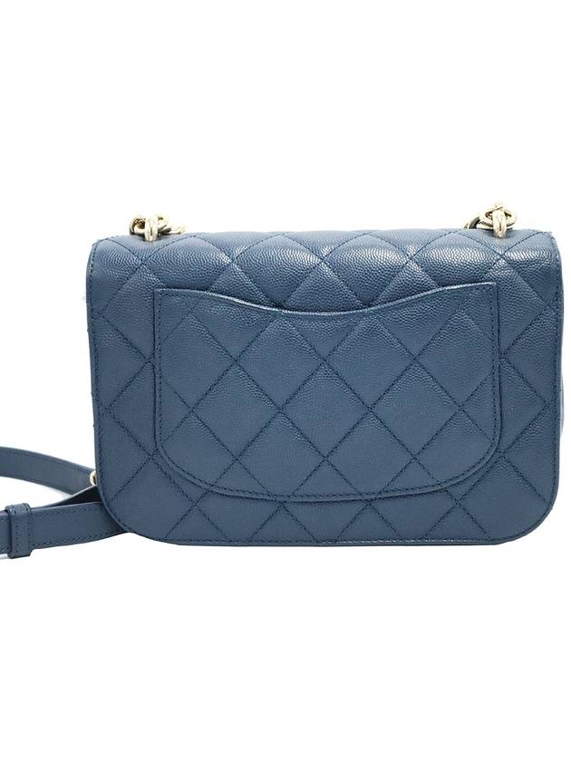 Chanel Blue Caviar CC Logo Small Gold Stud Chain Shoulder Bag 24th