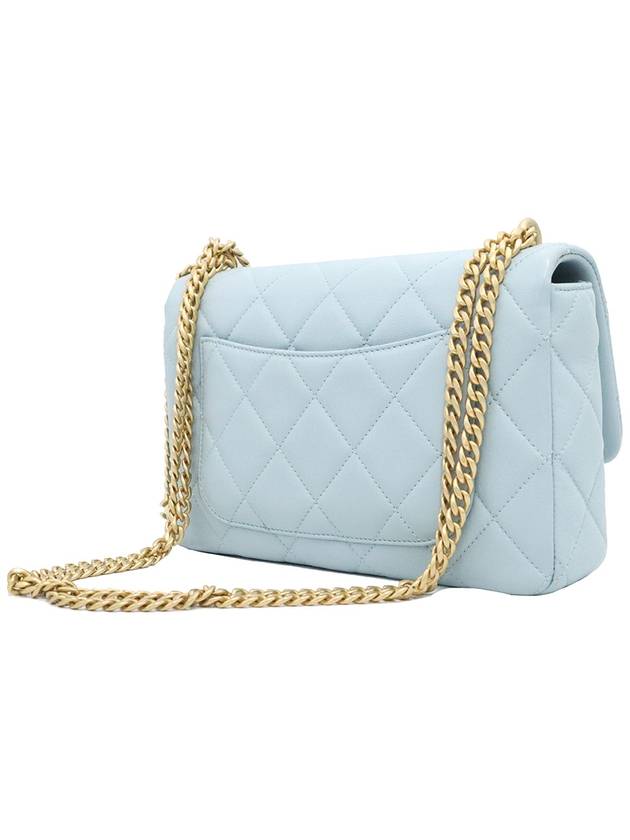 Chanel AS3114 Sky Blue Lambskin Gold Metal Mini Flap Petit Sac Chain Shoulder Bag