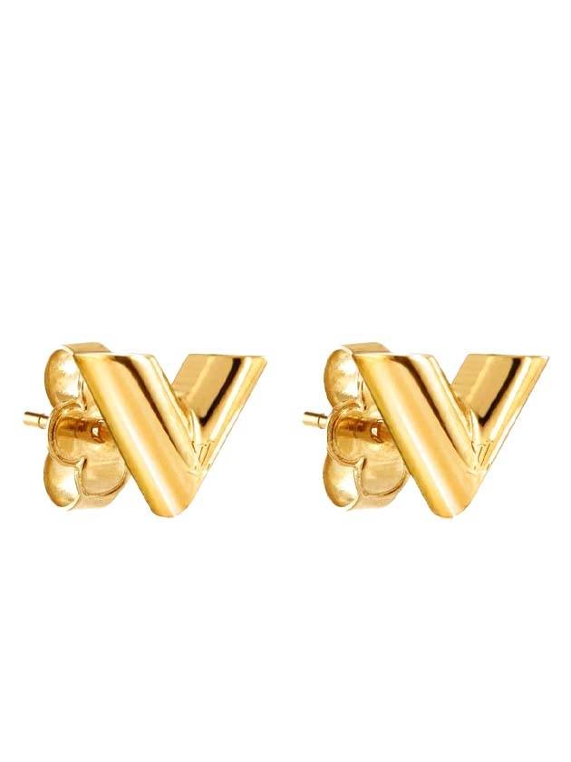 Louis Vuitton Essential V Stud Earrings Gold