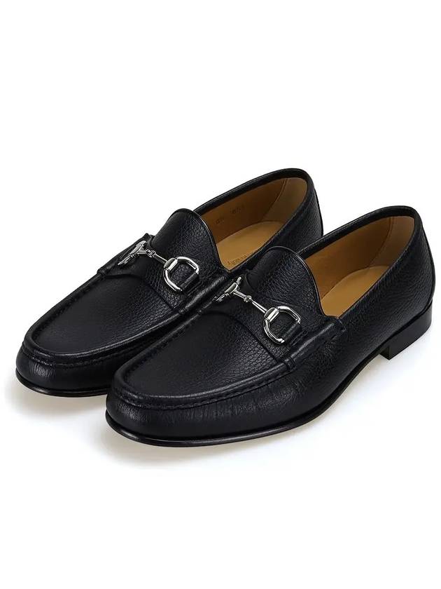 Gucci Horsesbit Nestor Grain Leather Loafers Black