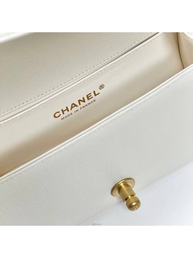 Boy Chanel Gold Flap Shoulder Bag White