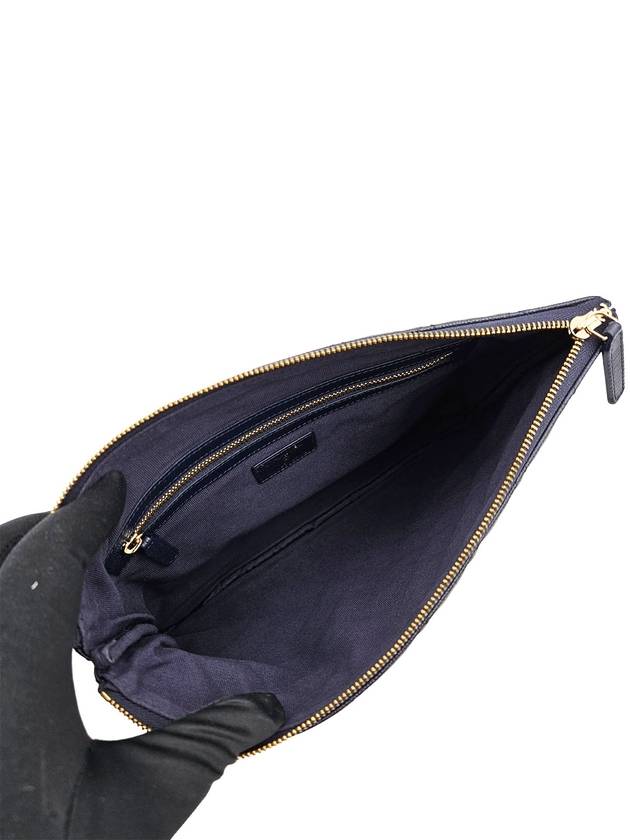 Chanel A82545 Navy Caviar Gold Classic New Medium Clutch