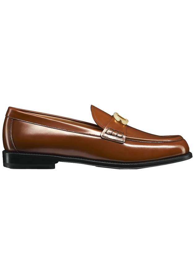 Christian Dior Granville CD Logo Leather Loafers Middle Brown