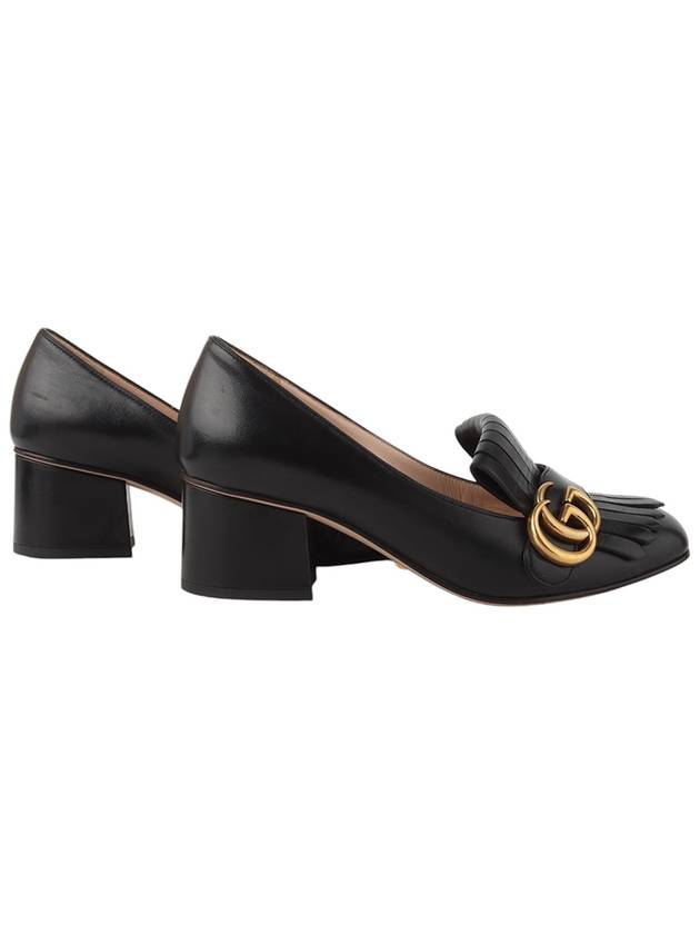 Gucci 408208 GG Gold Marmont Middle Heel Fringe Pumps Shoes 35 1 2 Size 33965Y