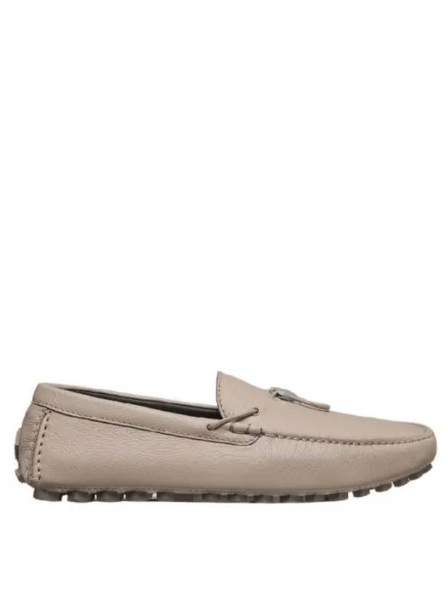 Christian Dior CD Diamond Grained Calfskin Loafers Beige